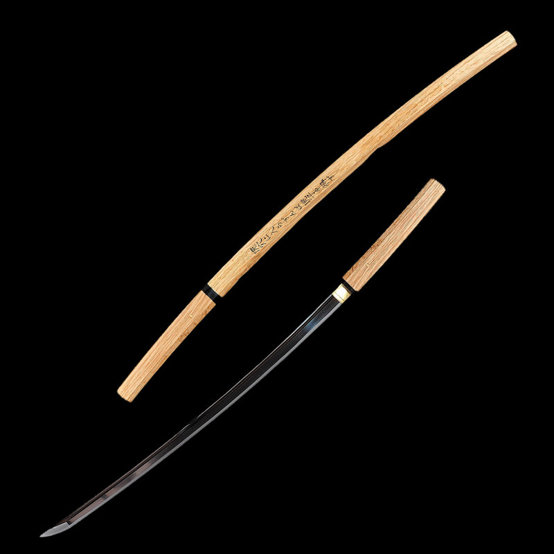Handgeschmiedetes japanisches Shirasaya-Katana-Schwert aus 1095 Kohlenstoffstahl, gehärteter Hazuya-Polnisch – COOLKATANA 