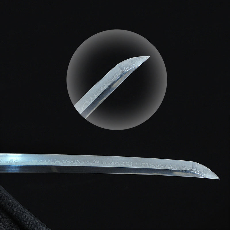 Handgeschmiedetes japanisches Shirasaya Katana Schwert aus 1095 Clay Tempered Clay Tempered - COOLKATANA 