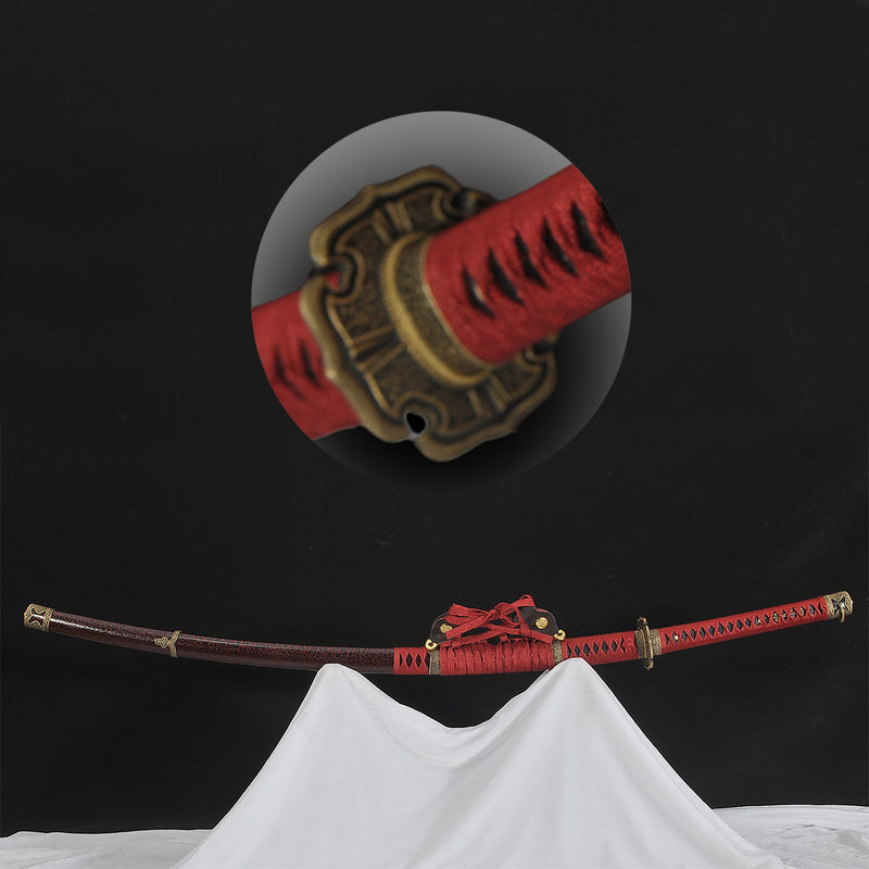 Hand Forged Japanese Tachi Sword 1095 High Carbon Steel Clay Tempered 