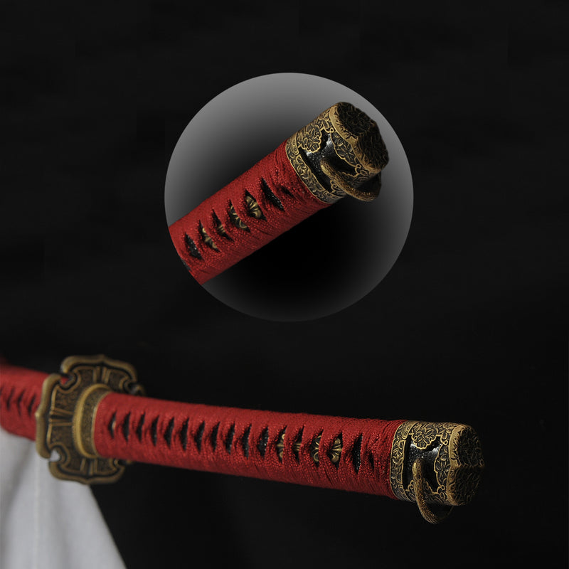 Hand Forged Japanese Tachi Sword 1095 High Carbon Steel Clay Tempered 