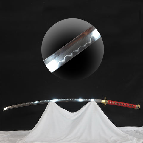Hand Forged Japanese Tachi Sword 1095 High Carbon Steel Clay Tempered-COOLKATANA-SL-1371-U