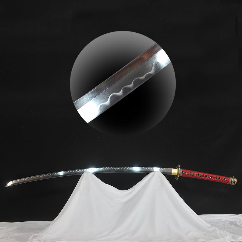 Hand Forged Japanese Tachi Sword 1095 High Carbon Steel Clay Tempered 