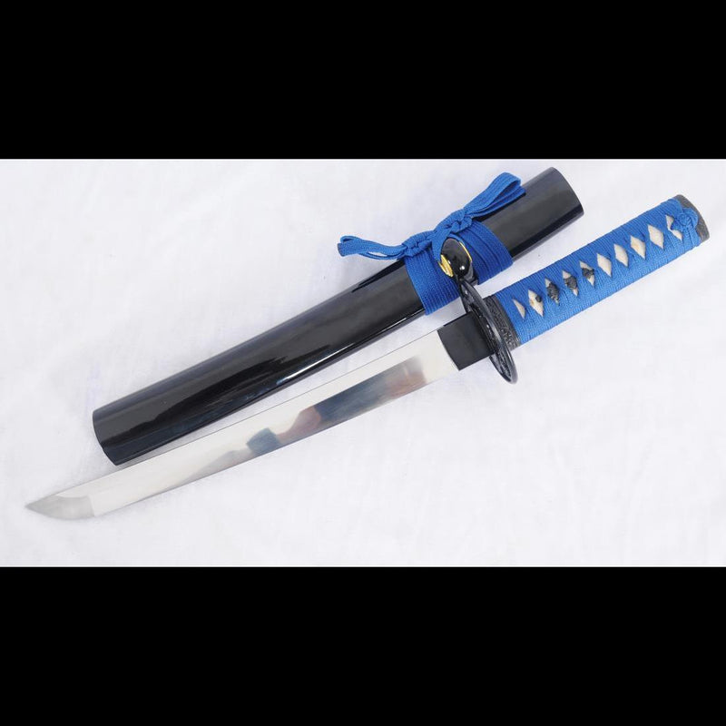 Hand Forged Japanese Tanto Sword Short Sword 1095 High Carbon Steel Full Tang Sharp Iron Tsuba 