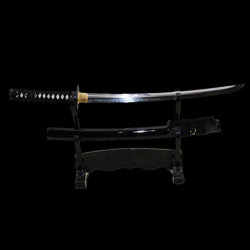 Hand Forged Japanese Wakizashi Sword 1095 Carbon Steel Clay Tempered B 