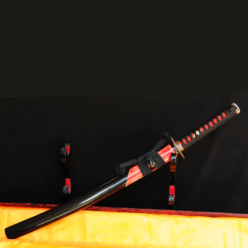 Hand Forged Japanese Wakizashi Sword 1095 Carbon Steel Clay Tempered R 
