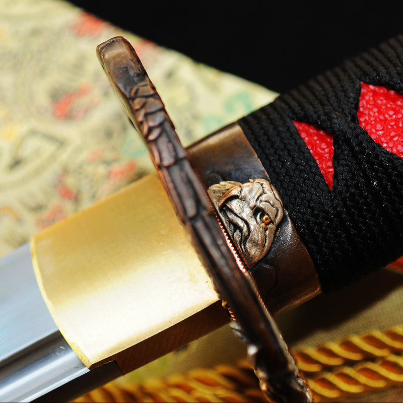 Hand Forged Japanese Wakizashi Sword 1095 Carbon Steel Clay Tempered R 