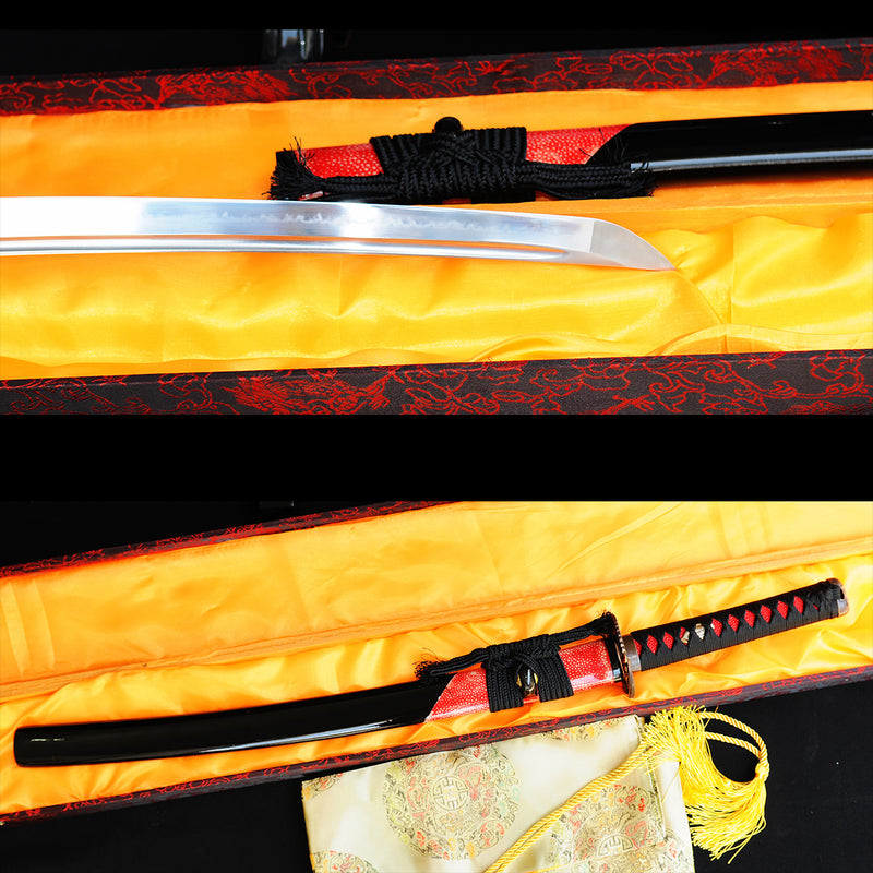 Hand Forged Japanese Wakizashi Sword 1095 Carbon Steel Clay Tempered R 