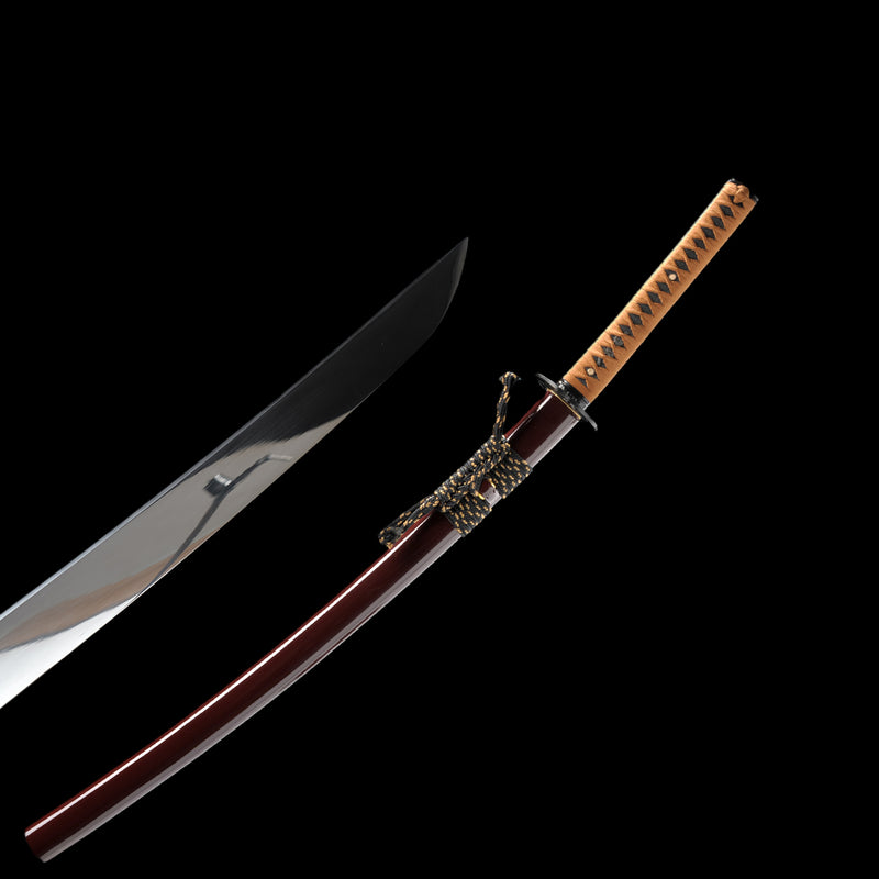 Handgeschmiedetes japanisches Wakizashi-Schwert 1095 Kohlenstoffstahlklinge Full Tang 