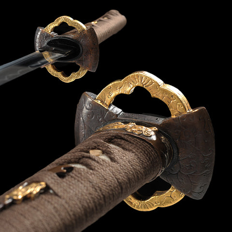 Hand Forged Japanese Wakizashi Sword 1095 High Carbon Steel Clay Tempered Full Tang-COOLKATANA-SL-1233-U