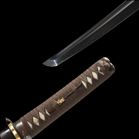 Hand Forged Japanese Wakizashi Sword 1095 High Carbon Steel Clay Tempered Full Tang-COOLKATANA-SL-1233-U
