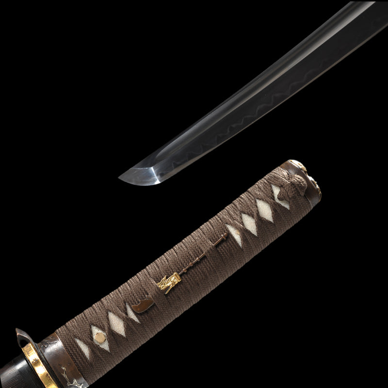 Hand Forged Japanese Wakizashi Sword 1095 High Carbon Steel Clay Tempe 