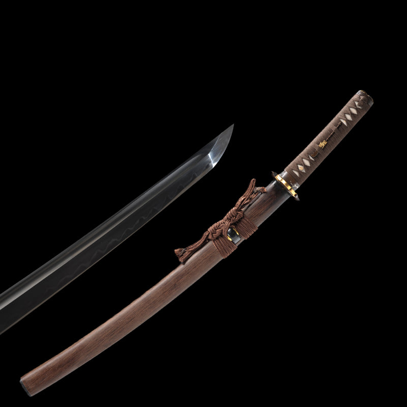 Hand Forged Japanese Wakizashi Sword 1095 High Carbon Steel Clay Tempe 