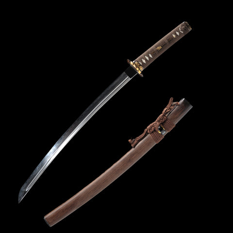 Hand Forged Japanese Wakizashi Sword 1095 High Carbon Steel Clay Tempered Full Tang-COOLKATANA-SL-1233-U