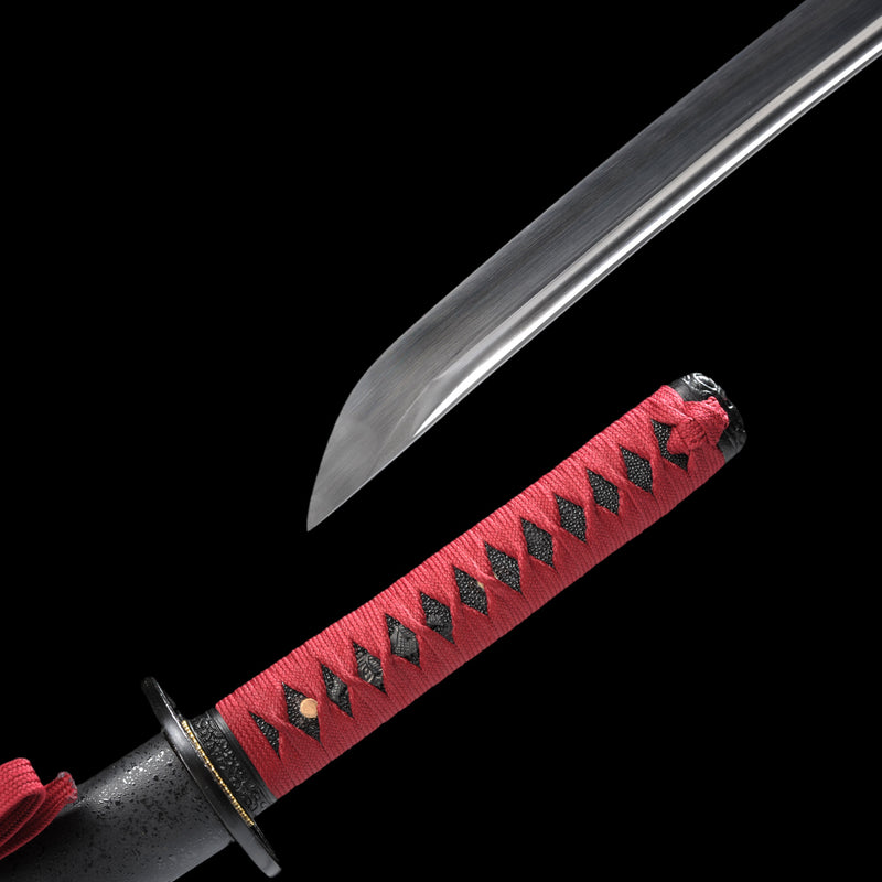 Handgeschmiedetes japanisches Wakizashi-Schwert 1095 Kohlenstoffstahl Starker Vollerl Kampfbereit - COOLKATANA 