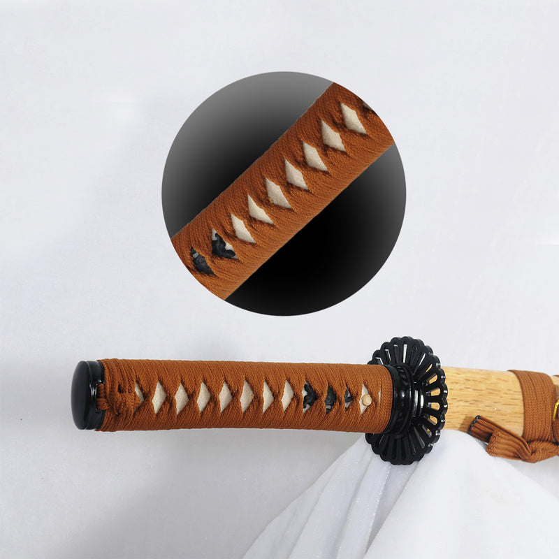 Handgeschmiedetes japanisches Wakizashi-Schwert Blaue Klinge Gefalteter Stahl Tsuba Full Tang Sharp - COOLKATANA 