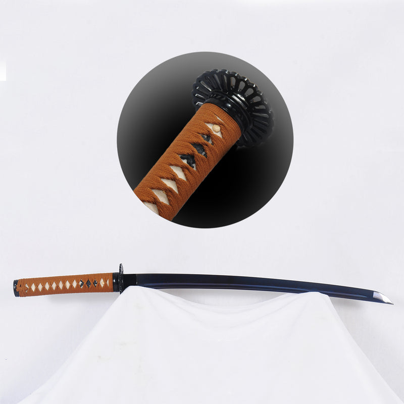 Handgeschmiedetes japanisches Wakizashi-Schwert Blaue Klinge Gefalteter Stahl Tsuba Full Tang Sharp - COOLKATANA 