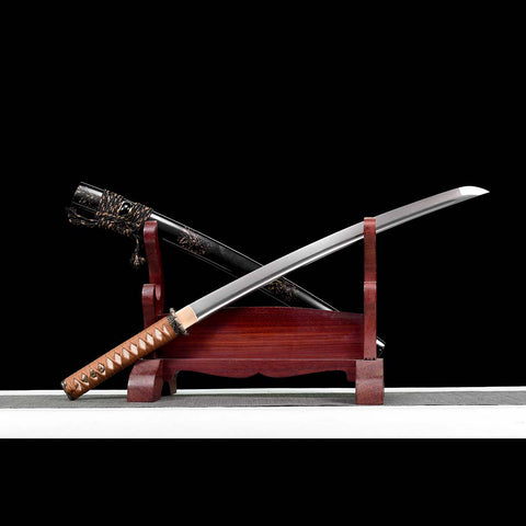 Hand Forged Japanese Wakizashi Sword Damascus Folded Steel Full Tang-COOLKATANA-SL-1300-U
