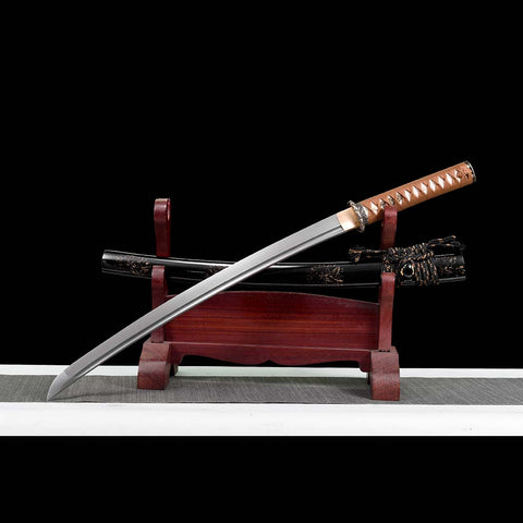 Hand Forged Japanese Wakizashi Sword Damascus Folded Steel Full Tang-COOLKATANA-SL-1300-U