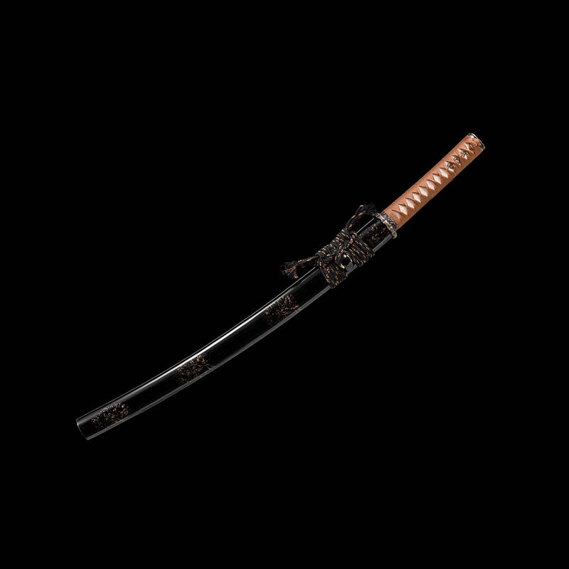 Hand Forged Japanese Wakizashi Sword Damascus Folded Steel Full Tang 