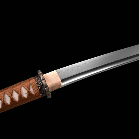 Hand Forged Japanese Wakizashi Sword Damascus Folded Steel Full Tang-COOLKATANA-SL-1300-U