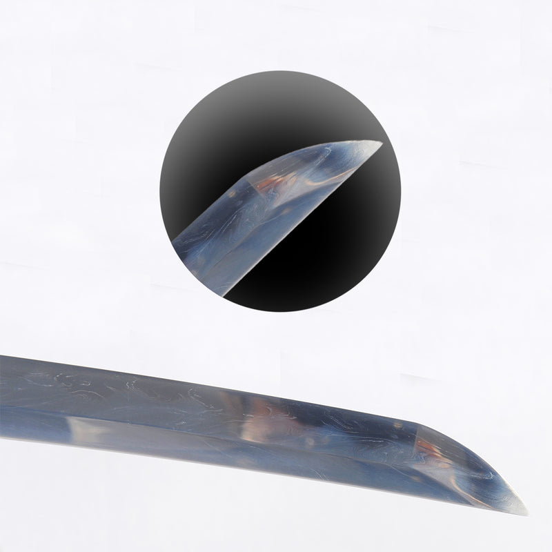 Handgeschmiedetes japanisches Wakizashi-Schwert Gefalteter Stahl Ton Gehärtetes Federmuster Klinge Eisen Tsuba Kampfbereit - COOLKATANA 
