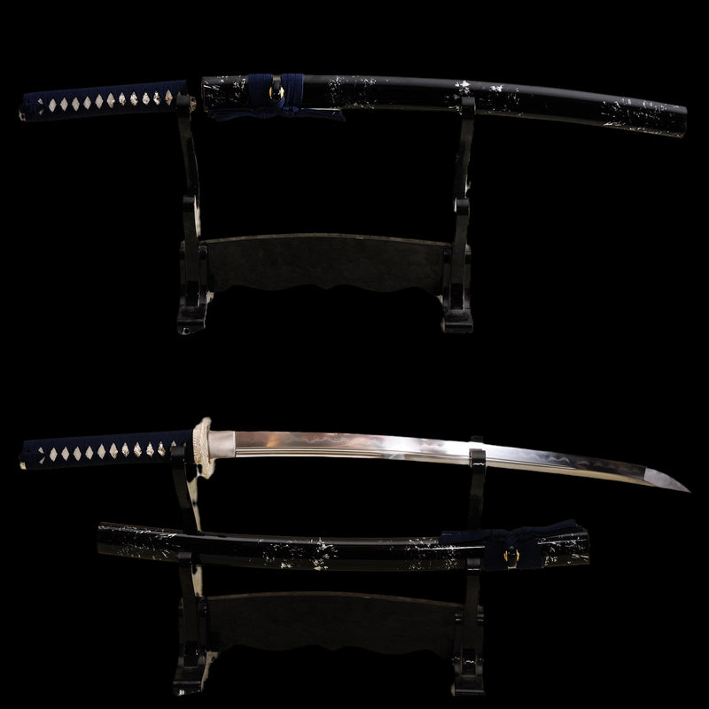 Hand Forged Japanese Wakizashi Sword Honsanmai Clay Tempered Blade Sil 