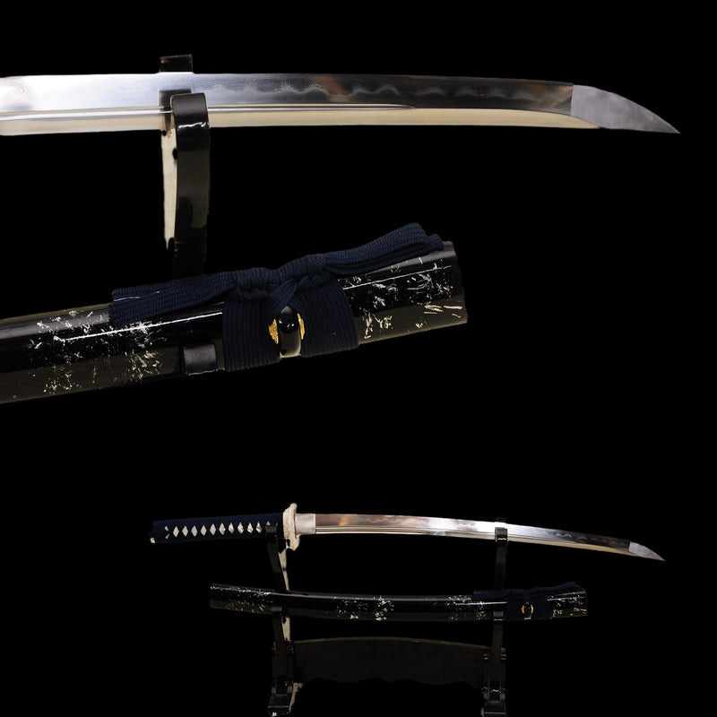 Hand Forged Japanese Wakizashi Sword Honsanmai Clay Tempered Blade Sil 