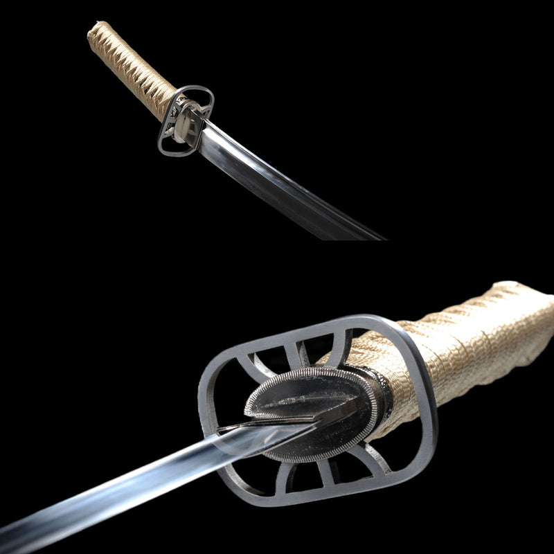 Hand Forged Japanese Wakizashi Sword Sanmai Combined Material Clay Tem 
