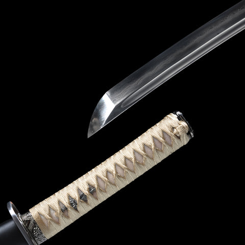Hand Forged Japanese Wakizashi Sword Sanmai Combined Material Clay Tempered Full Tang-COOLKATANA-SL-1234-U