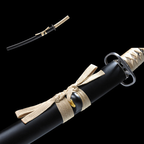 Hand Forged Japanese Wakizashi Sword Sanmai Combined Material Clay Tempered Full Tang-COOLKATANA-SL-1234-U