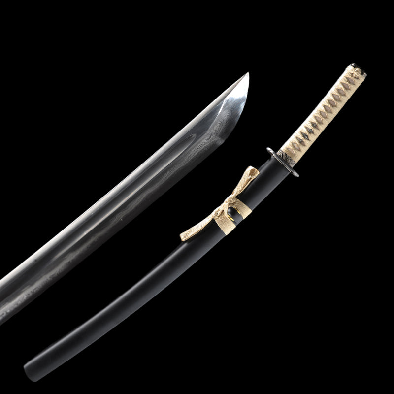 Hand Forged Japanese Wakizashi Sword Sanmai Combined Material Clay Tem 