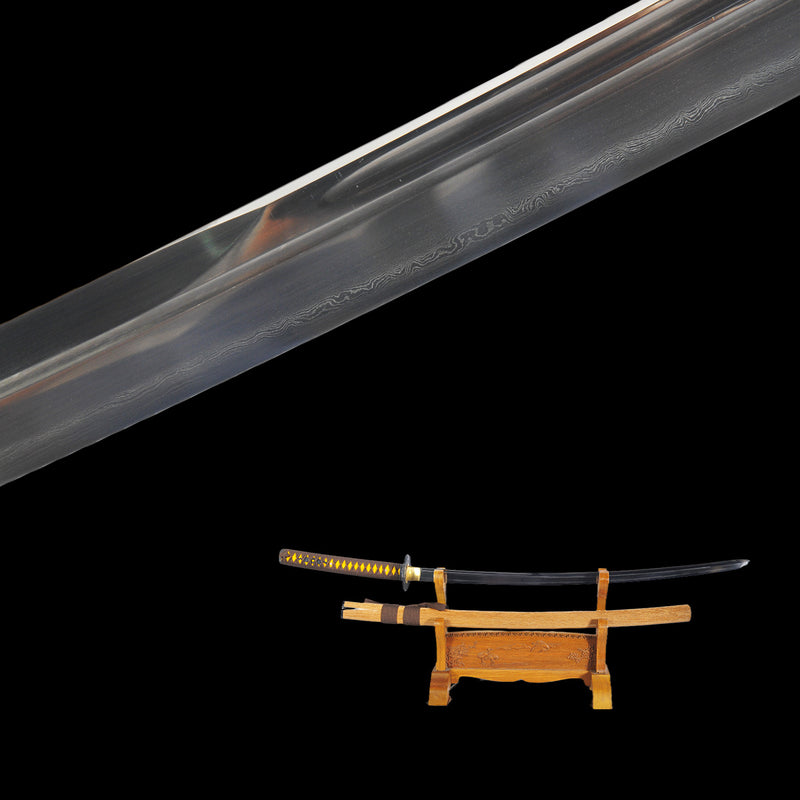 Hand Forged Kogarasu-Maru Katana Sword 1095 Folded Steel Clay Tempered 