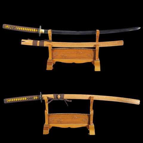 Hand Forged Kogarasu-Maru Katana Sword 1095 Folded Steel Clay Tempered Double Edge Full Tang-COOLKATANA-SL-1131-U