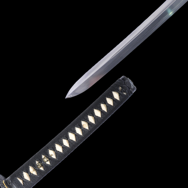 Hand Forged Little Crow Katana Double Edge Sword 1095 Steel Clay Tempe 