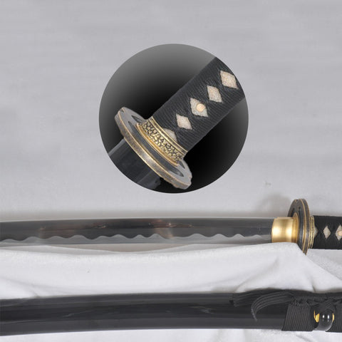 Hand Forged Rurouni Kenshin Sakabato Katana Sword 1095 Steel Reversed Cutting Edge Black Battle Ready-COOLKATANA-SL-1194-U