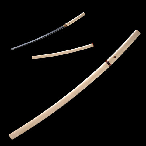 Hand Forged Sakabato Shirasaya Katana Reversed-Edge Japanese Sword 1095 Steel Clay Tempered-COOLKATANA-SL-1218-U