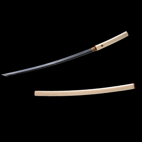 Hand Forged Sakabato Shirasaya Katana Reversed-Edge Japanese Sword 1095 Steel Clay Tempered-COOLKATANA-SL-1218-U