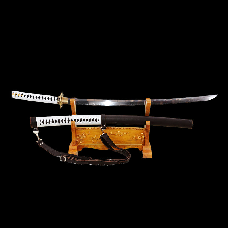 Hand Forged Walking Dead Katana Michonne's Zombie Killer 1095 Carbon Steel Clay Tempered 