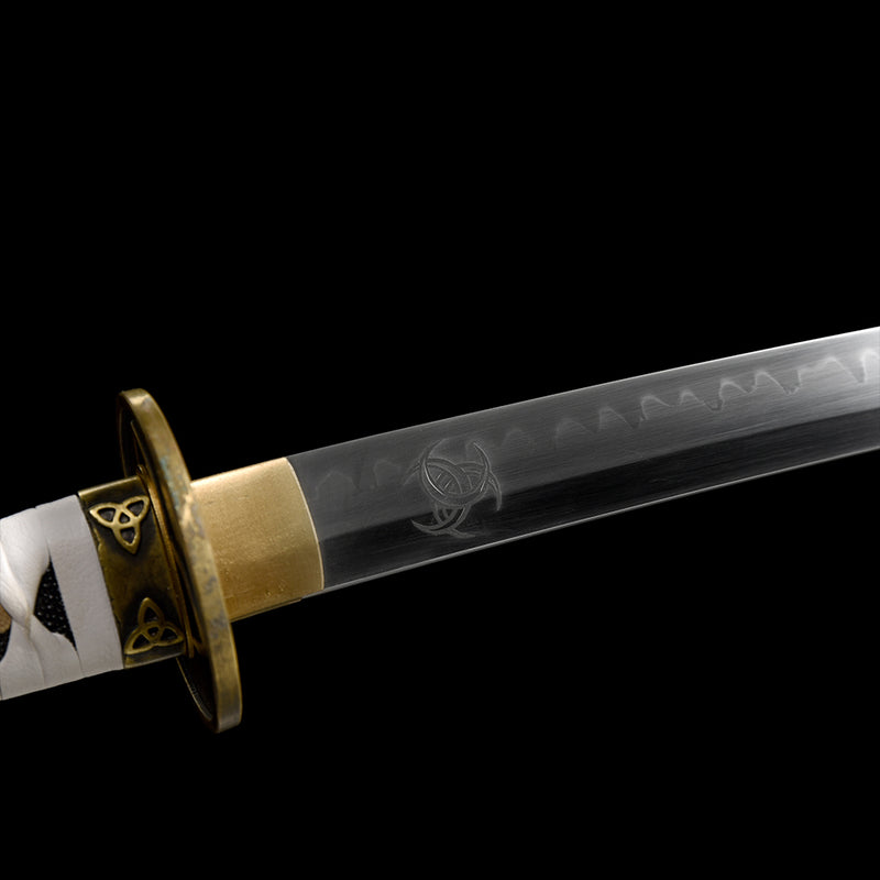Hand Forged Walking Dead Sword Michonne's Katana Zombie Killer 1095 Carbon Steel Clay Tempered 