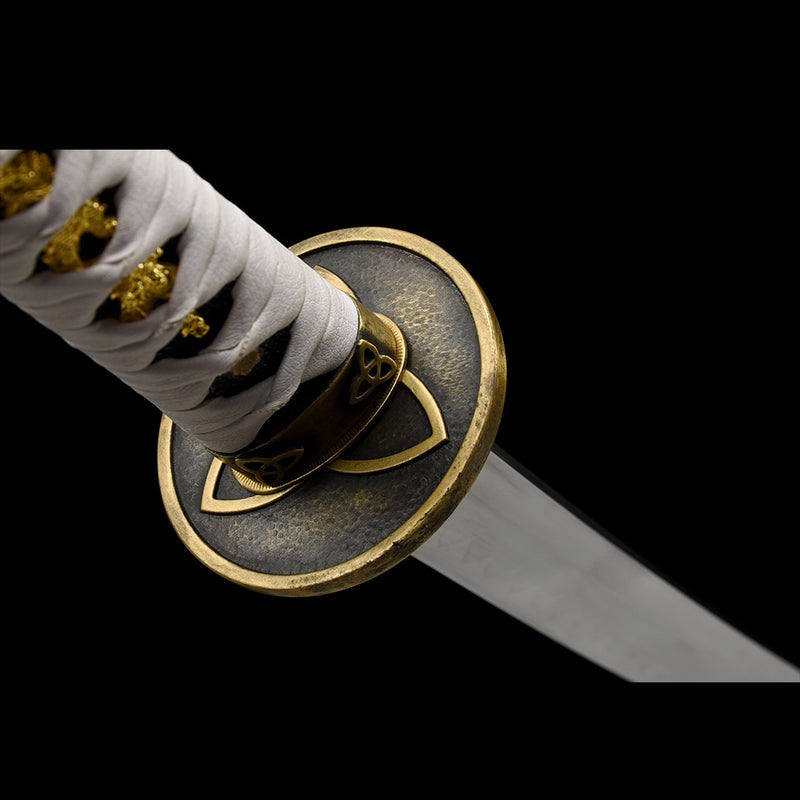 Hand Forged Walking Dead Sword Michonne's Katana Zombie Killer 1095 Carbon Steel Clay Tempered 