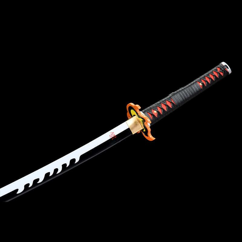 1095 High Carbon Steel Tanjiro Sword | Black Nichirin Katana 