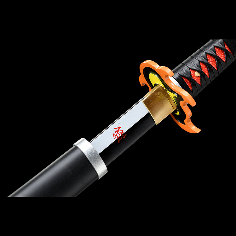 1095 High Carbon Steel Tanjiro Sword | Black Nichirin Katana 