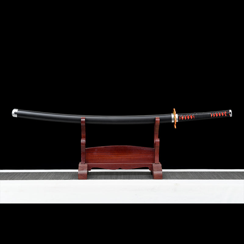 1095 High Carbon Steel Tanjiro Sword | Black Nichirin Katana 
