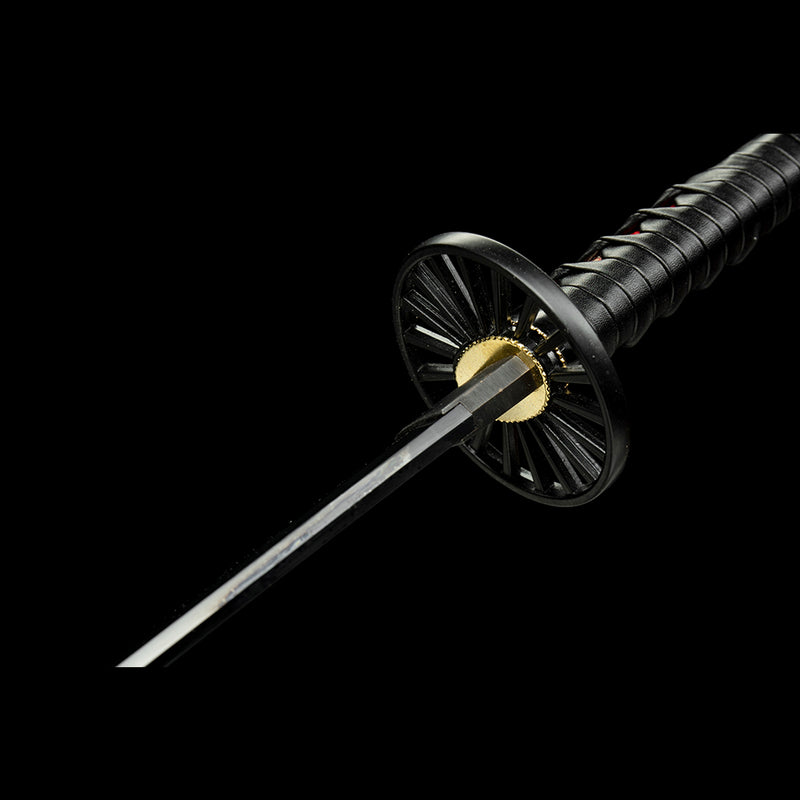 1095 Kohlenstoffstahl Schwarzer Dämonentöter Tanjiro Nichirin Katana Schwert 