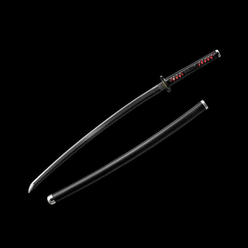 1095 Kohlenstoffstahl Schwarzer Dämonentöter Tanjiro Nichirin Katana Schwert 