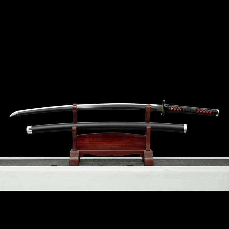 1095 Kohlenstoffstahl Schwarzer Dämonentöter Tanjiro Nichirin Katana Schwert 