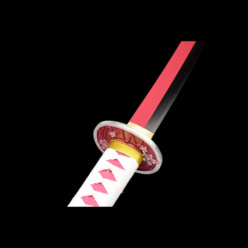 Demon Slayer Tsuyuri Kanao Nichirin Katana Sword with Full Tang Red Blade 