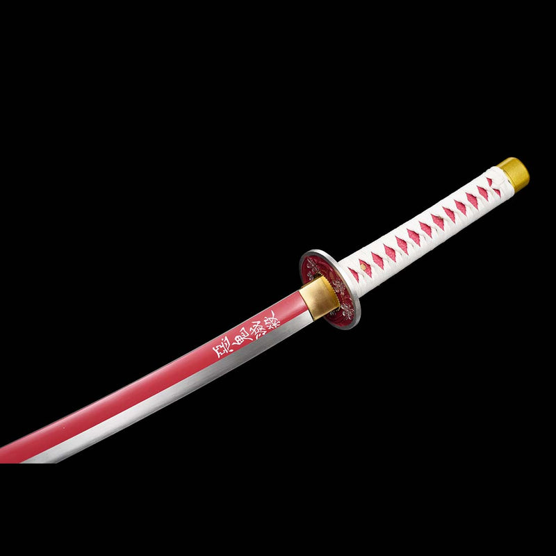 Demon Slayer Tsuyuri Kanao Nichirin Katana Sword with Full Tang Red Blade 