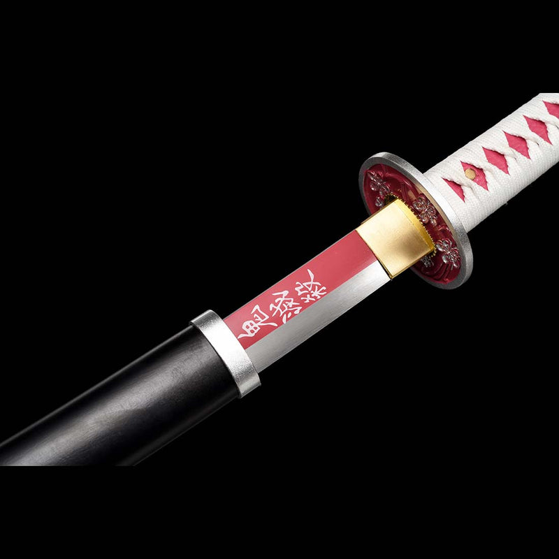 Demon Slayer Tsuyuri Kanao Nichirin Katana Sword with Full Tang Red Blade 