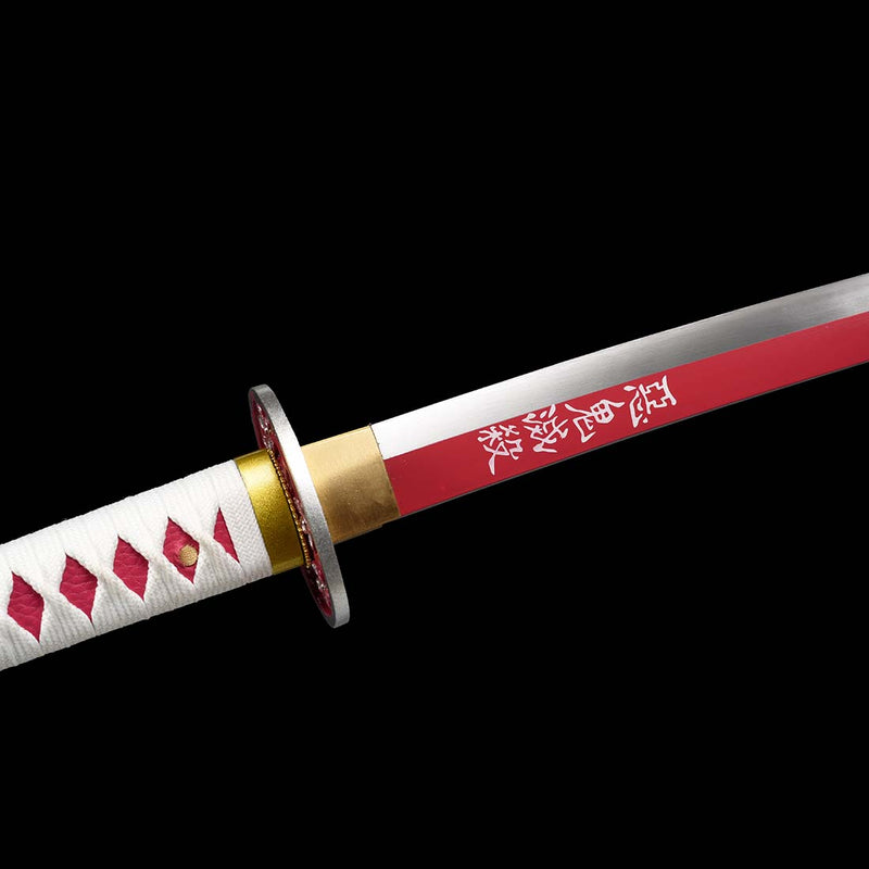 Demon Slayer Tsuyuri Kanao Nichirin Katana Sword with Full Tang Red Blade 